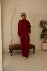Burgundy Cropped Set