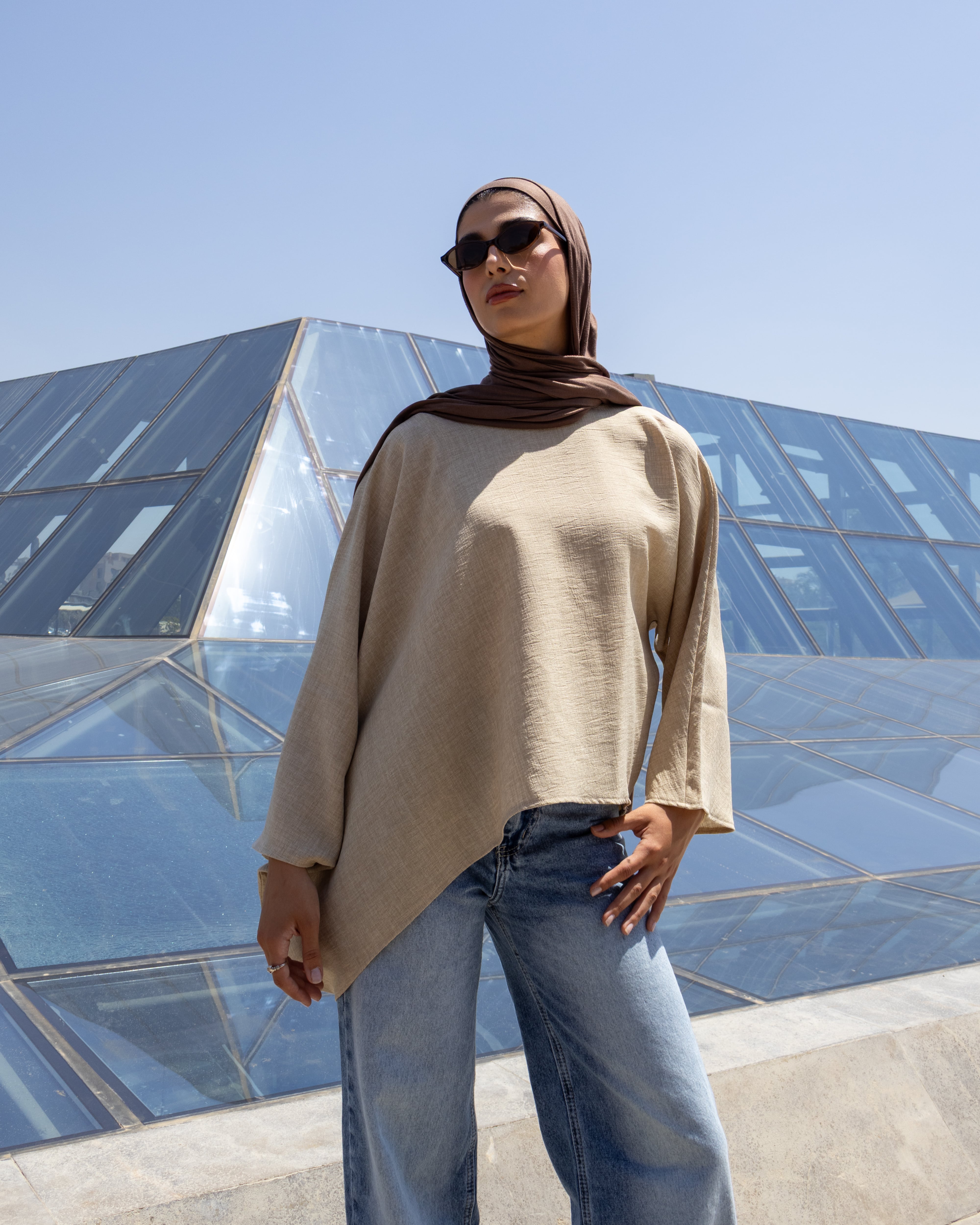Relaxed Texture - Long Sleeve Blouse Sand Beige Relaxed Texture - Long Sleeve Blouse Sand Beige