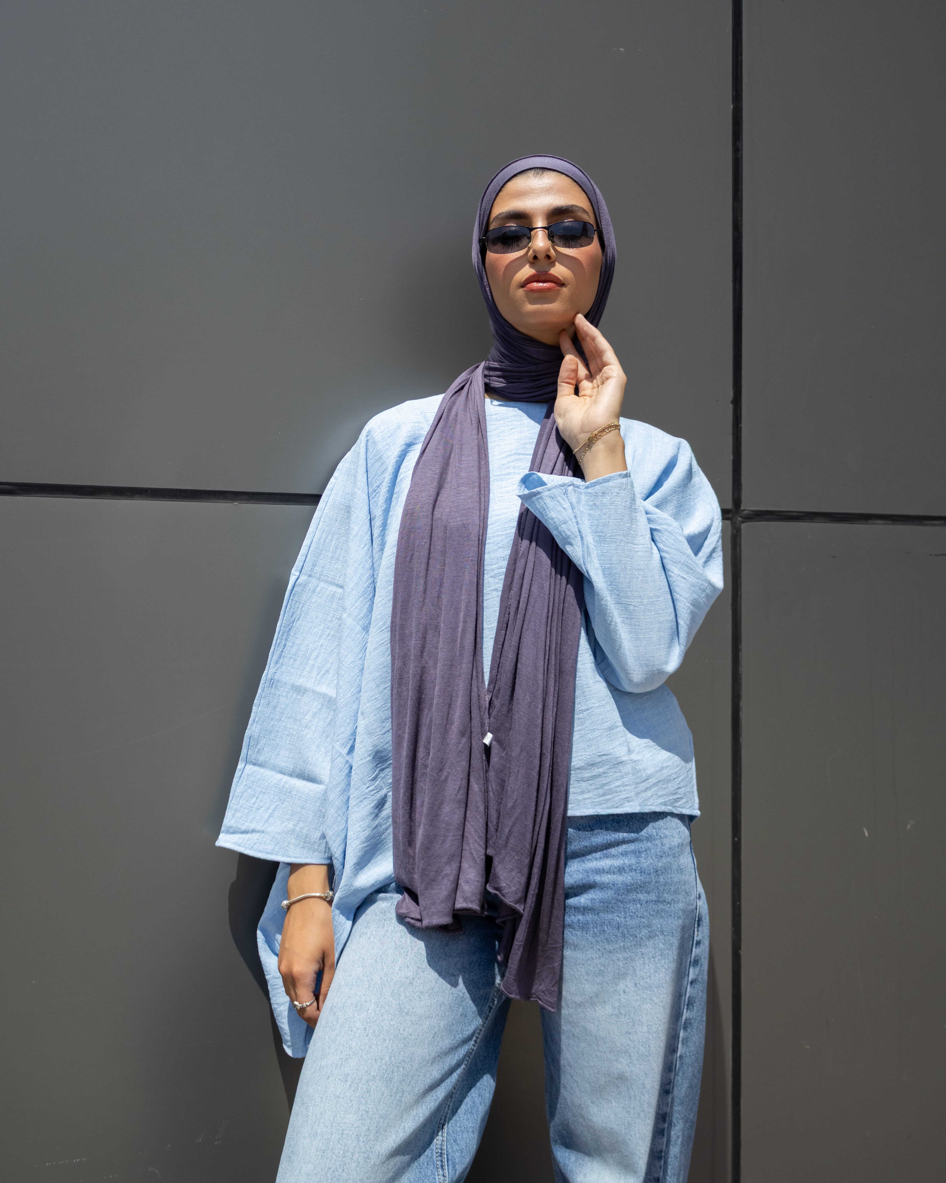Relaxed Texture - Long Sleeve Blouse Sky Blue Relaxed Texture - Long Sleeve Blouse Sky Blue
