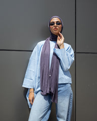 Relaxed Texture - Long Sleeve Blouse Sky Blue