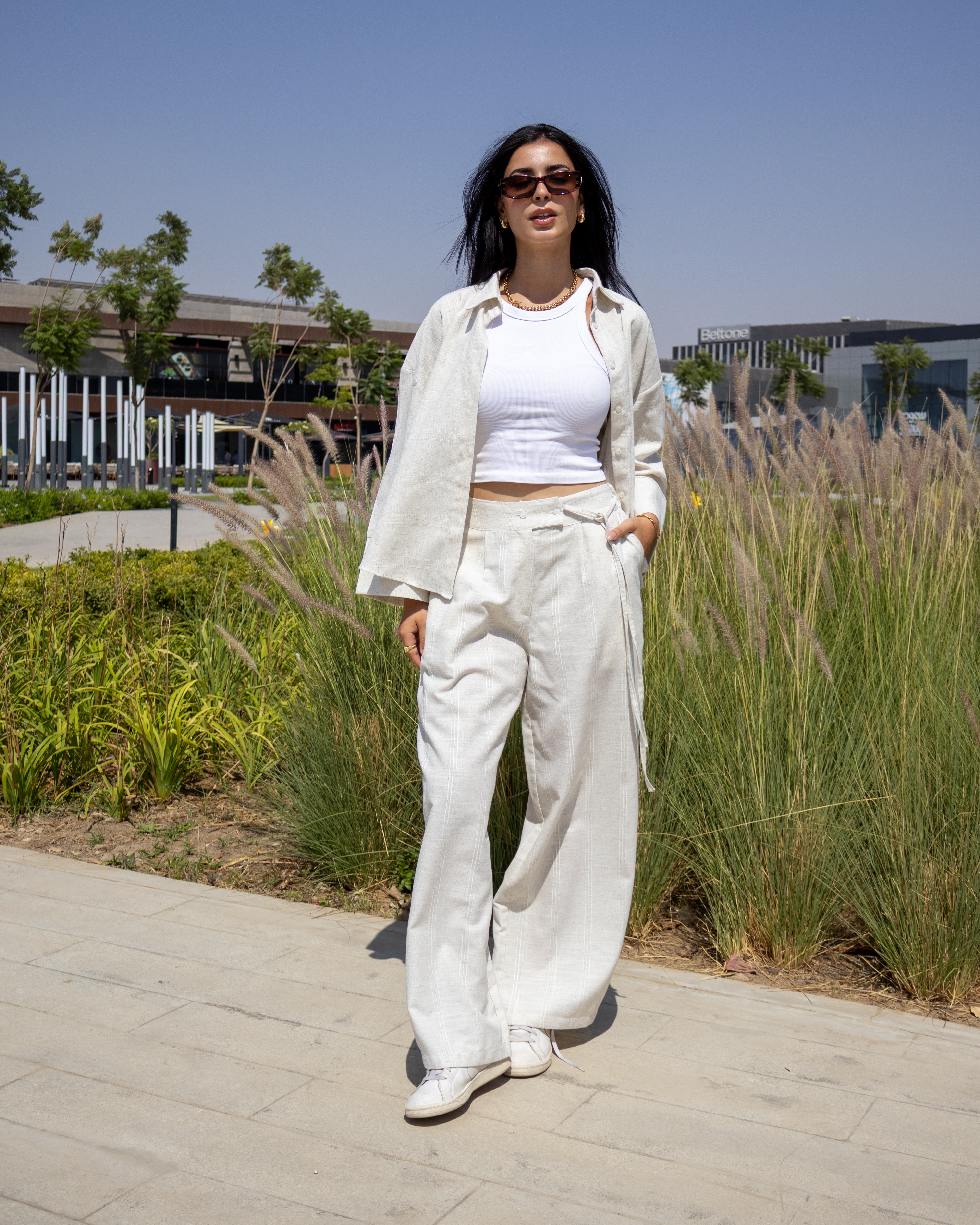 Pure Linen - Oversized Shirt Off White Pure Linen - Oversized Shirt Off White