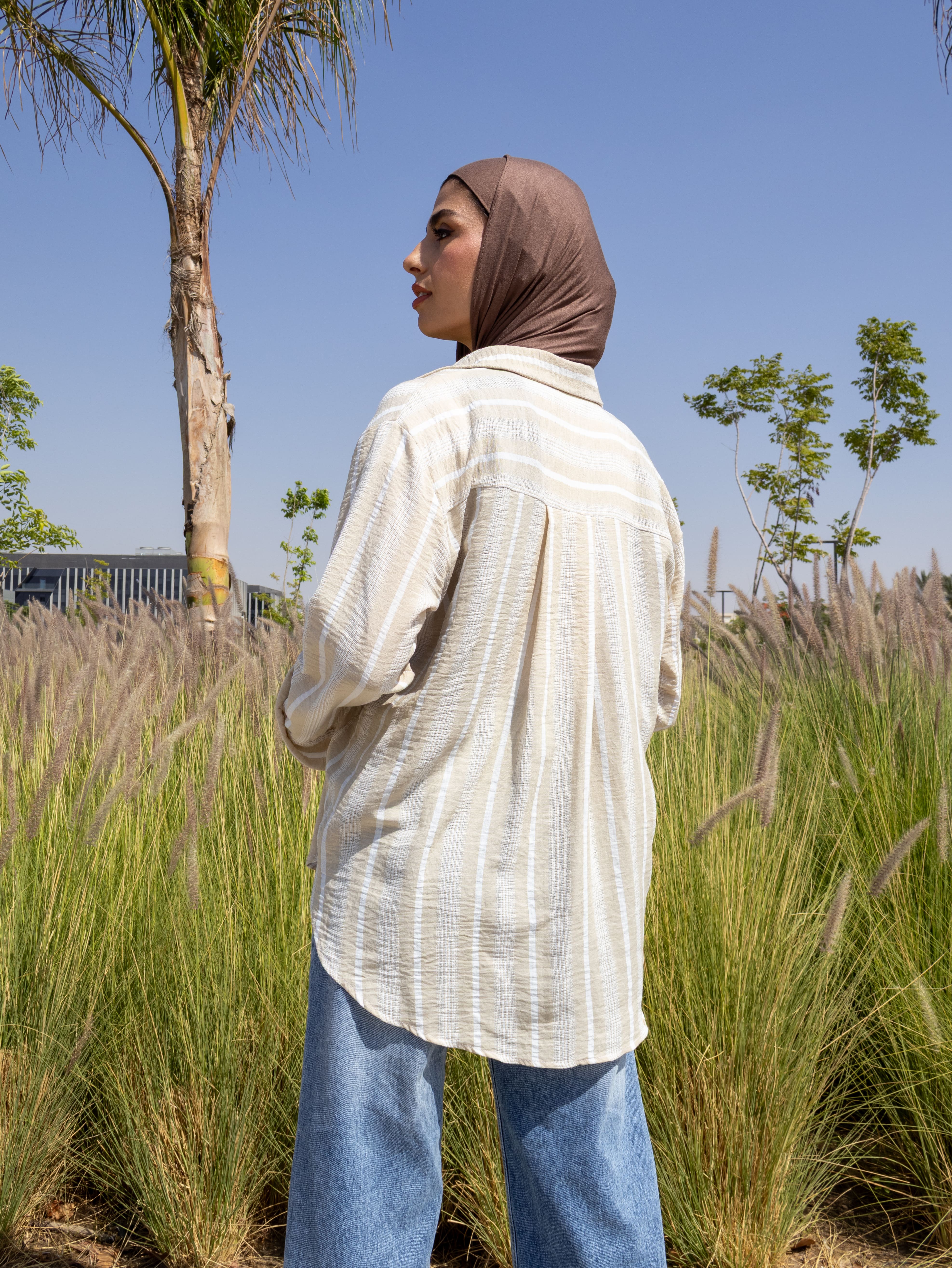 Textured Stripe - Linen Shirt Cream Textured Stripe - Linen Shirt Cream