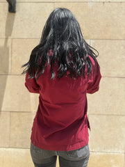 Belted Kimono - Denim Jacket burgundy
