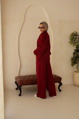 Burgundy Cropped Set