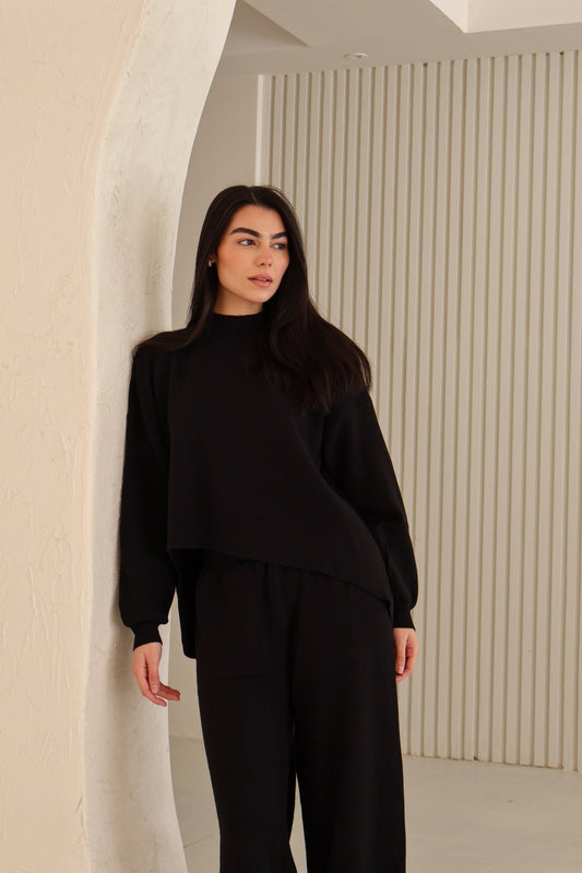 Black Cropped Set
