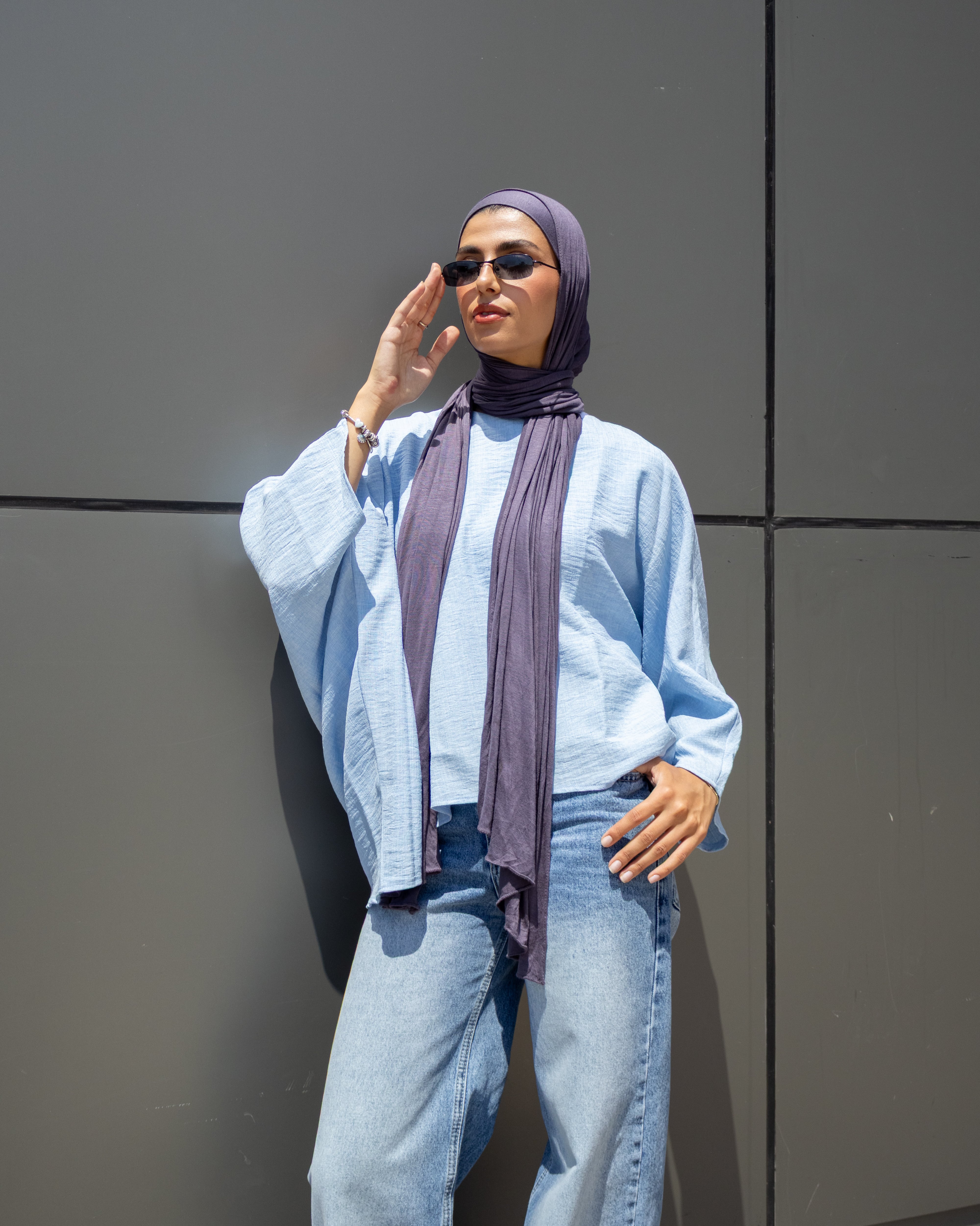 Relaxed Texture - Long Sleeve Blouse Sky Blue