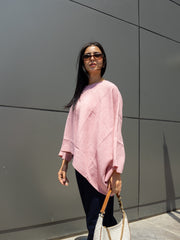 Relaxed Texture - Long Sleeve Blouse Blush Pink