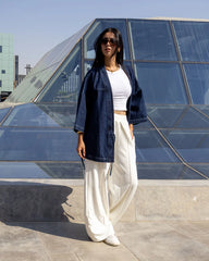 Belted Kimono - Denim Jacket Dark Indigo